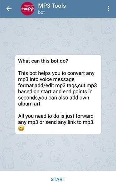 آموزش تصویری نحوه استفاده از ربات تلگرام Mp3Toolsbot برای تبدیل موزیک به ویس
