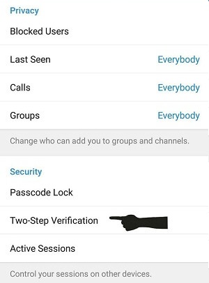 تایید دومرحله ای تلگرام